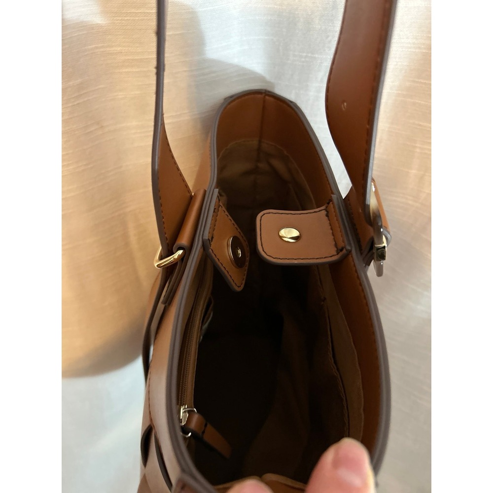 Ladies adjustable adjustable strap brown purse wi… - image 4